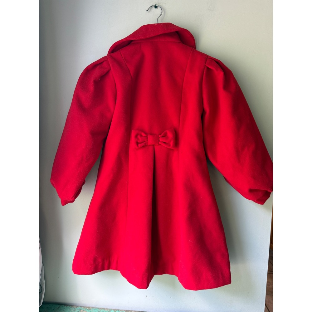 Janie and Jack Girls balloon sleeve Coat Size 7-8 Bradbury Red Wool Blend - Picture 8 of 8